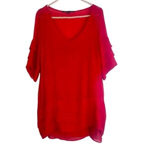 Merritt Charles - Red silk blend tunic size sm